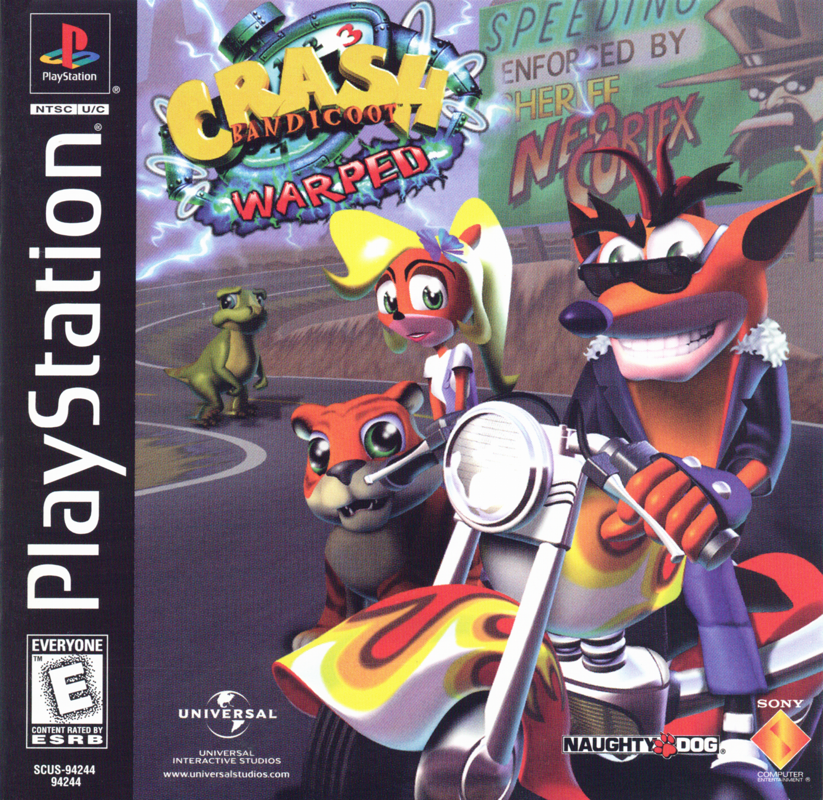 Crash Bandicoot: Warped [Lenticular Cover] box art for Playstation